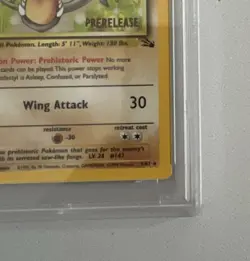 Aerodactyl 1st Edition RARE Prerelease POKEMON Card PSA 7 NM FOSSIL Holo 1/62 - Image 3