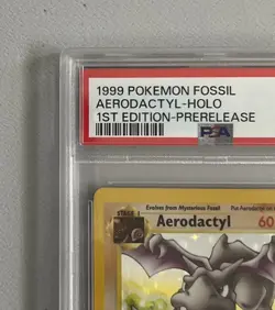 Aerodactyl 1st Edition RARE Prerelease POKEMON Card PSA 7 NM FOSSIL Holo 1/62 - Image 5