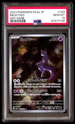 PSA 10 Gem Mint Mewtwo 183/165 Pokemon Card 151 AR 2023 Japanese Graded Card - Image 1