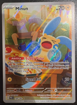 Pokemon TCG Minun Paradox Rift Holo Illustration Card 194/182 NM - Image 1