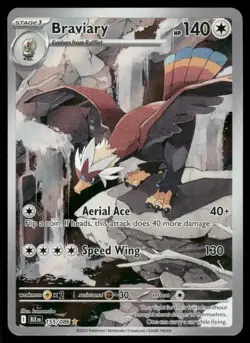 Pokemon Cards Braviary 155/086 Black Bolt Illustration Rare NM - Image 1