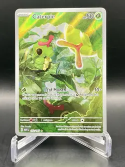 Caterpie 172/165 SV: 151 Illustration Rare Full Art Holo Pokemon Card NM/M - Image 1