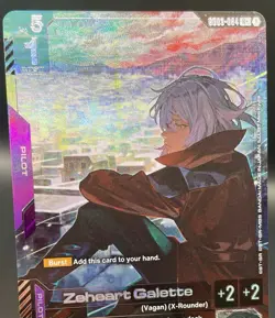 Zeheart Galette GD03-094 R+ Steel Requiem Textured Rare Foil Gundam Card Game NM - Image 3
