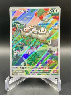 Starly 221/198 SV1 Base Set Illustration Rare Full Art Holo Pokemon Card NM/M - Image 1