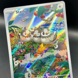 Starly 221/198 SV1 Base Set Illustration Rare Full Art Holo Pokemon Card NM/M - Image 3