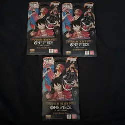 One Piece OP-09 Emperors In The New World 12-Card Sleeved Booster Pack Lot of 3 - Image 1