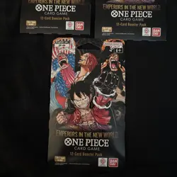 One Piece OP-09 Emperors In The New World 12-Card Sleeved Booster Pack Lot of 3 - Image 4