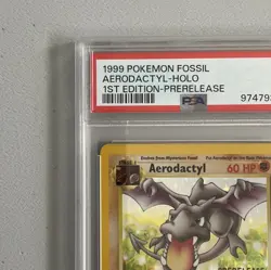 Aerodactyl 1st Edition RARE Prerelease POKEMON Card PSA 7 NM FOSSIL Holo 1/62 - Image 5