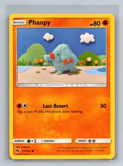 Phanpy Normal Common SM - Lost Thunder SM8 Fighting 111/214 Pokemon Card TCG - Image 1