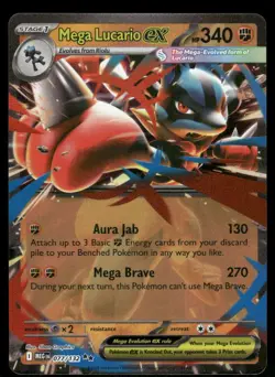 Pokemon Cards Mega Lucario ex 077/132 Mega Evolution Double Rare NM *6 - Image 1