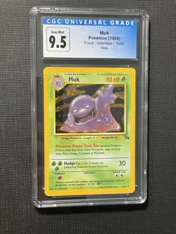 1999 Pokemon Fossil Muk Holo Rare Card #13/62 CGC 9.5 Blue label (Now CGC 10) - Image 1