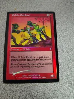 vintage magic the gathering Goblin Gardener foil 7th ed. common nm - Image 3