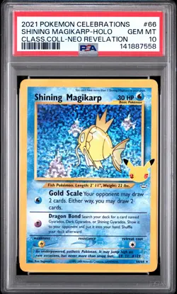 2021 POKEMON CELEBRATIONS CLASSIC COLL #66 SHINING MAGIKARP-HOLO PSA 10 - Image 1