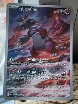 Pokemon Groudon 199/182 SV04 Paradox Rift Illustration Rare Holo - Image 1