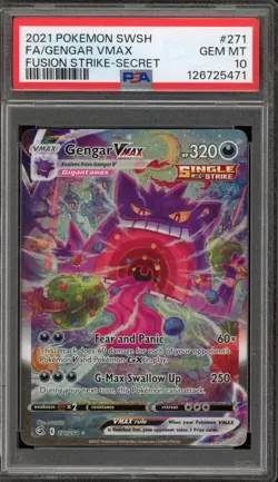 Pokemon Gengar VMAX Fusion Strike Secret Rare Full Alt Art #271 PSA 10 Gem Mint - Image 1