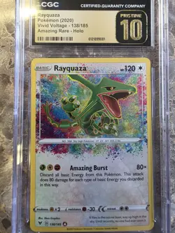 Pokemon Vivid Voltage Rayquaza Amazing rare 138/185 CGC Pristine 10 - Image 1