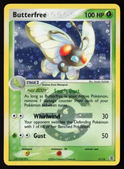 2004 Pokemon EX Fire Red & Leaf Green Butterfree Reverse Holo #2 /112 NM - Image 1