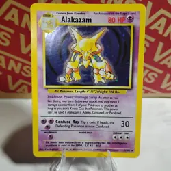 Alakazam 1/130 Base Set 2 Holo Pokemon TCG LP Rare Vintage Wizards of the Coast - Image 1