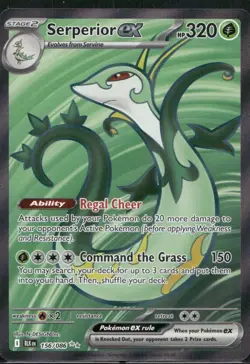 Serperior ex 156/086 Ultra Rare Black Bolt Pokemon Holo Near Mint - Image 1