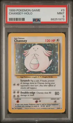Pokemon Base Set Chansey #3 PSA 9 - Image 2