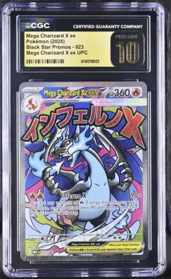 Pokemon TCG Mega Charizard X Ex 023 Black Star Promo CGC PRISTINE 10 - Image 1