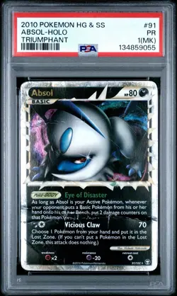 PSA 1 Absol Holo Foil Triumphant #97 HeartGold & SoulSilver HG SS 2010 Pokemon - Image 1