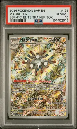 2024 POKEMON SURGING SPARKS MAGNETON #159 POKEMON CENTER ETB PSA 10 - Image 1