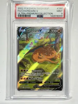 Pokemon Charizard V SWSH260 Full Art Black Star Promo PSA 9 MINT - Image 1