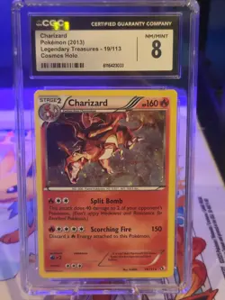 Pokemon Legendary Treasures Charizard #19 Cosmos Holo CGC 8 NM/Mint - Image 1