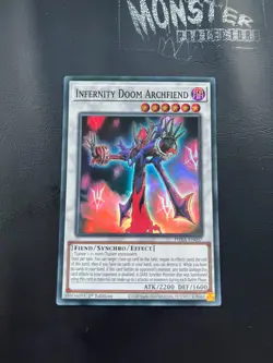YUGIOH INFERNITY DOOM ARCHFIEND SUPER RARE PHRA-EN037 1ST EDITION - Image 1