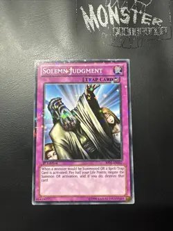 YUGIOH SOLEMN JUDGMENT STARFOIL RARE BP01-EN047 1ST EDITION - Image 1