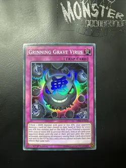 YUGIOH GRINNING GRAVE VIRUS SUPER RARE SR06-EN030 1ST EDITION - Image 1