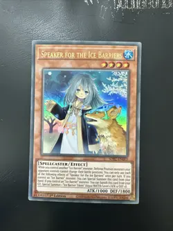 YUGIOH SPEAKER FOR THE ICE BARRIERS ULTRA RARE SDFC-EN003 1ST EDITION - Image 1