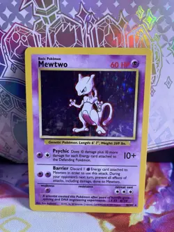 Mewtwo 10/102 Base Set Holo Rare Unlimited LP WOTC Vintage Pokemon Card - Image 1