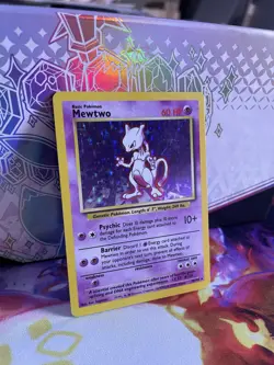 Mewtwo 10/102 Base Set Holo Rare Unlimited LP WOTC Vintage Pokemon Card - Image 3