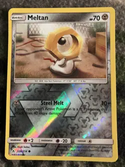 NM/EXC - Pokemon Meltan 128/214 Unbroken Bonds Reverse Holo Common - Image 1