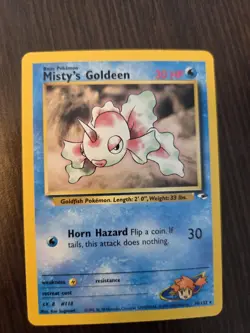 Pokemon TCG Misty's Goldeen Gym Heroes Set 30/132 Unlimited Rare LP Vintage WOTC - Image 1