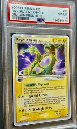 💎 2006 POKEMON EX DRAGON FRONTIERS #97 RAYQUAZA EX-HOLO PSA 8 - Image 1