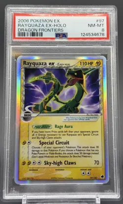 💎 2006 POKEMON EX DRAGON FRONTIERS #97 RAYQUAZA EX-HOLO PSA 8 - Image 2
