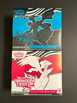 Pokemon Black Bolt and White Flare Elite Trainer Box ETB Set of 2 - Image 1