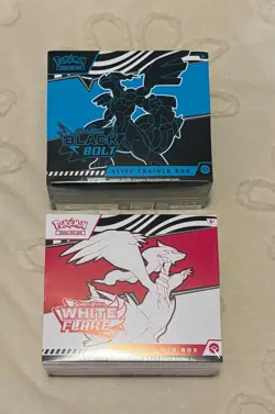 Pokemon Black Bolt and White Flare Elite Trainer Box ETB (Set of 2) SHIPS FAST - Image 1