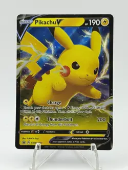 Pokemon TCG Pikachu v SWSH061 Full Art Holo Card Sword and Shield Promo - NM - Image 1