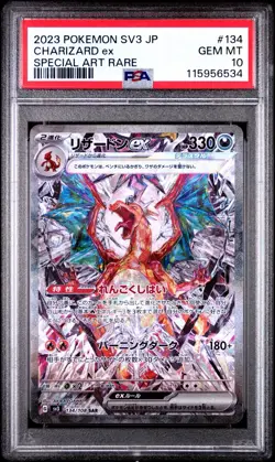 PSA 10 Charizard ex SAR 134/108 Ruler of the Black Flame Pokemon Card Japanese - Image 1