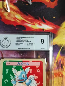Pokemon Card Schillok Wartortle Topsun 1995 Blue Back Bandai Japanese PGS PSA 8 - Image 4