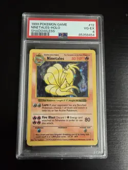 Ninetales 1999 Pokemon Game 12 Shadowless Card PSA 4 - Image 1