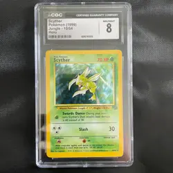 1999 Vintage Scyther #10 Holo Rare Jungle CGC 8 NM/MINT Graded Pokemon Card Slab - Image 2