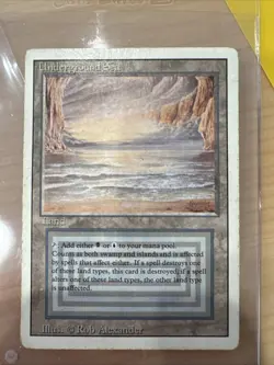 Magic the Gathering Revised Edition Dual Land Underground Sea HP - Image 1