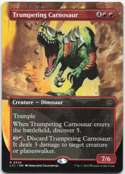 Trumpeting Carnosaur (Borderless) Normal R The Lost Caverns of Ixalan 324 NM - Image 1