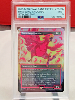 PSA MINT 9 MTG FINAL FANTASY ~ TRAVELING CHOCOBO - NEON INK PINK - Image 1