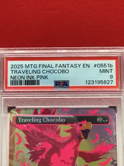 PSA MINT 9 MTG FINAL FANTASY ~ TRAVELING CHOCOBO - NEON INK PINK - Image 2